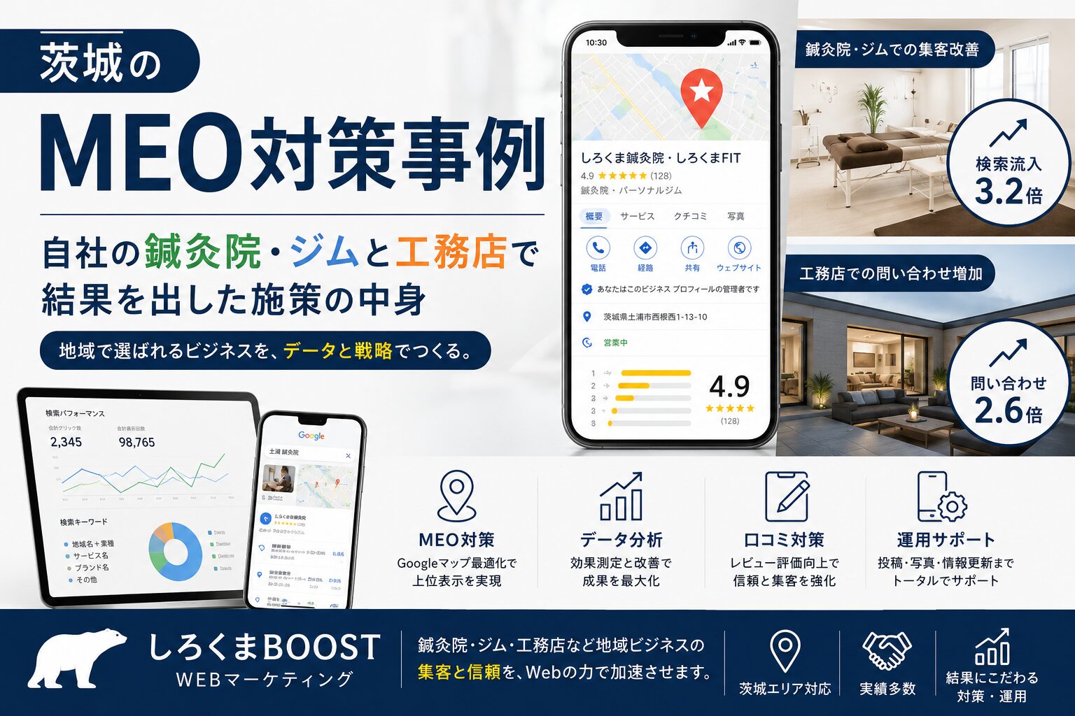 茨城のMEO対策事例|自社の鍼灸院・ジムと工務店で結果を出した施策の中身